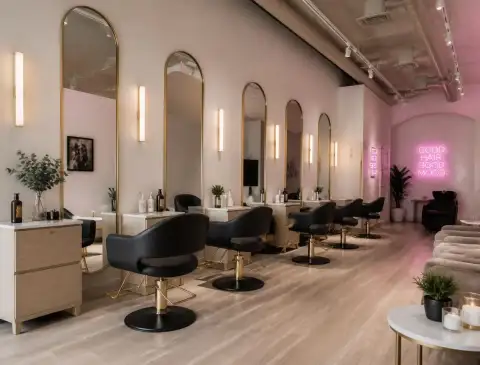 Modern salon styling stations